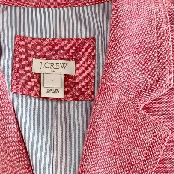 JCREW COTTON LINEN BLAZER JACKET - PINK - Picture 8 of 9